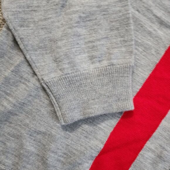 G/Fore Men's 100% Merino Wool 1/4 Zip Sweater Pullover Striped Heather Gray XL - Picture 10 of 13